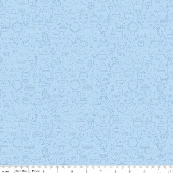 Riley Blake Blue Fabric - Tone-On-Tone Special Delivery Per Yard riley blake blue fabric tone o 0 1753358806 - JORDANFABRIICS