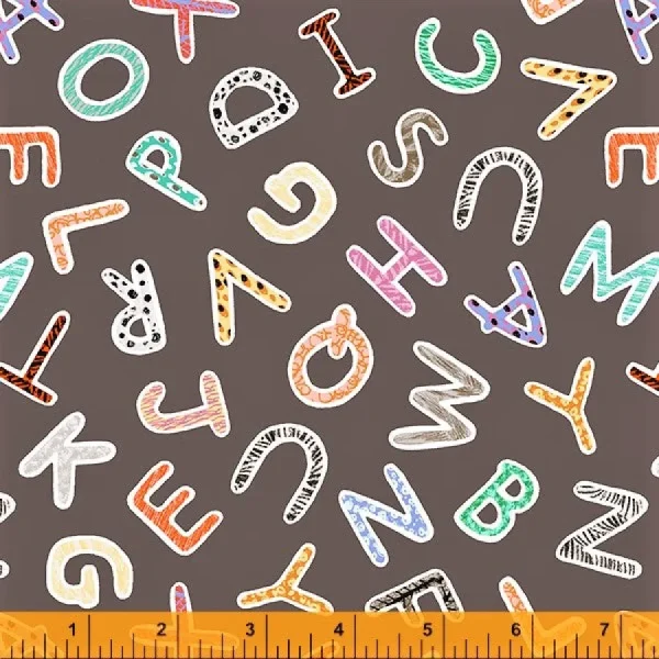 Windham Animal ABCs Quilting Cotton Fabric Charcoal by Yard windham animal abcs quilting c 0 1753358508 - JORDANFABRIICS